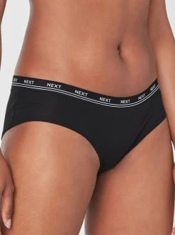 Onderbroeken*Next - 4 Katoenen slipjes met logotailleband Zwart