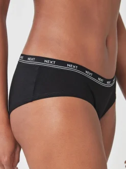 Onderbroeken*Next - 4 Katoenen slipjes met logotailleband Zwart