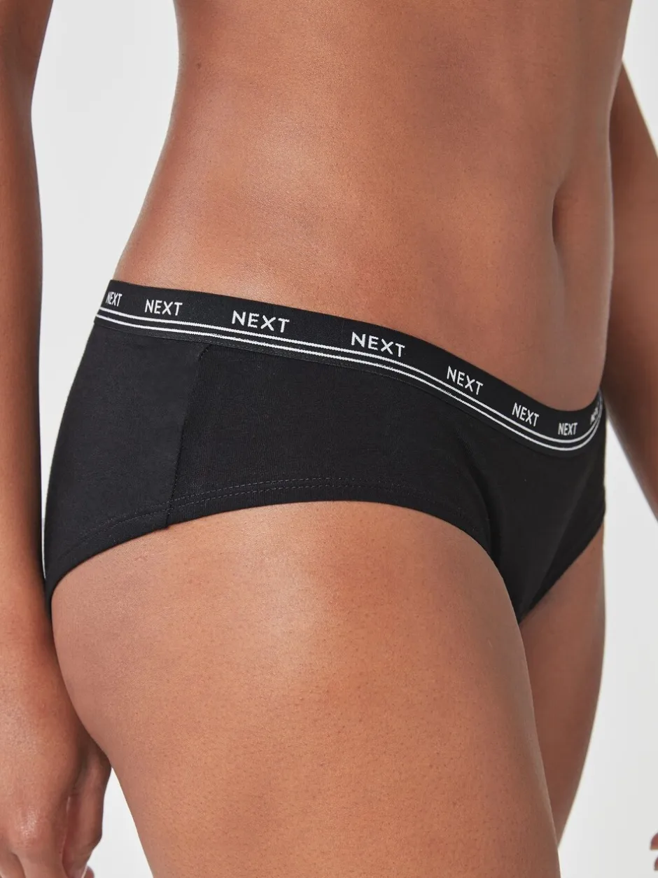 Onderbroeken*Next - 4 Katoenen slipjes met logotailleband Zwart