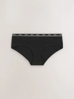 Onderbroeken*Next - 4 Katoenen slipjes met logotailleband Zwart