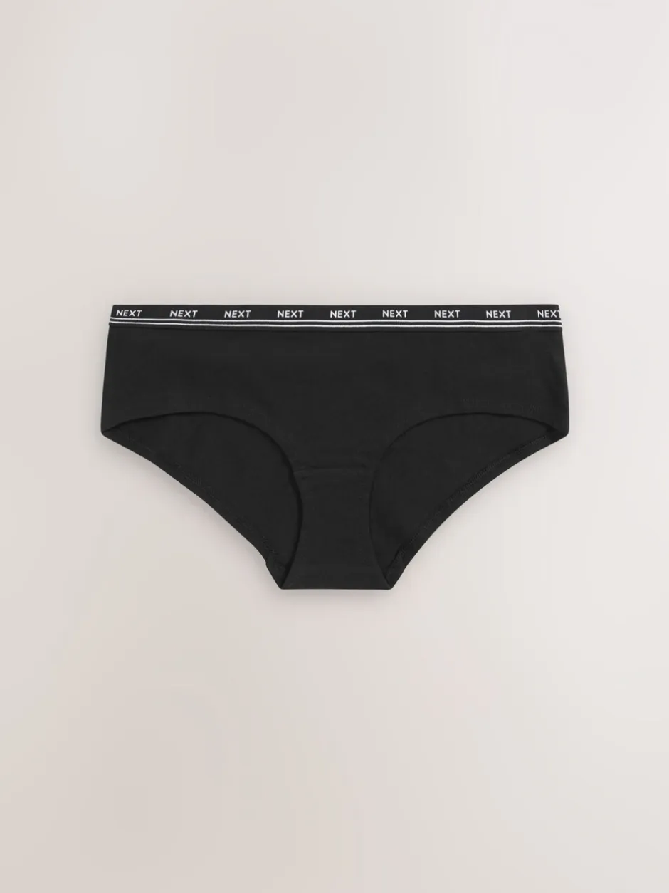 Onderbroeken*Next - 4 Katoenen slipjes met logotailleband Zwart