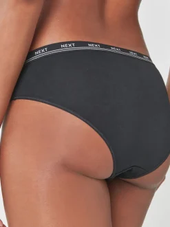 Onderbroeken*Next - 4 Katoenen slipjes met logotailleband Zwart