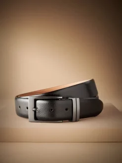 Riemen En Bretels|Next - 100% leather Signature Belt Zwart