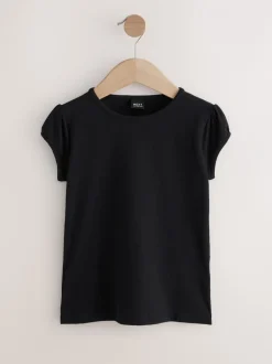 Schoolkleding|T-Shirts*Next Zwart - 2 -pack T-shirts met pofmouwen (3-16jaar)