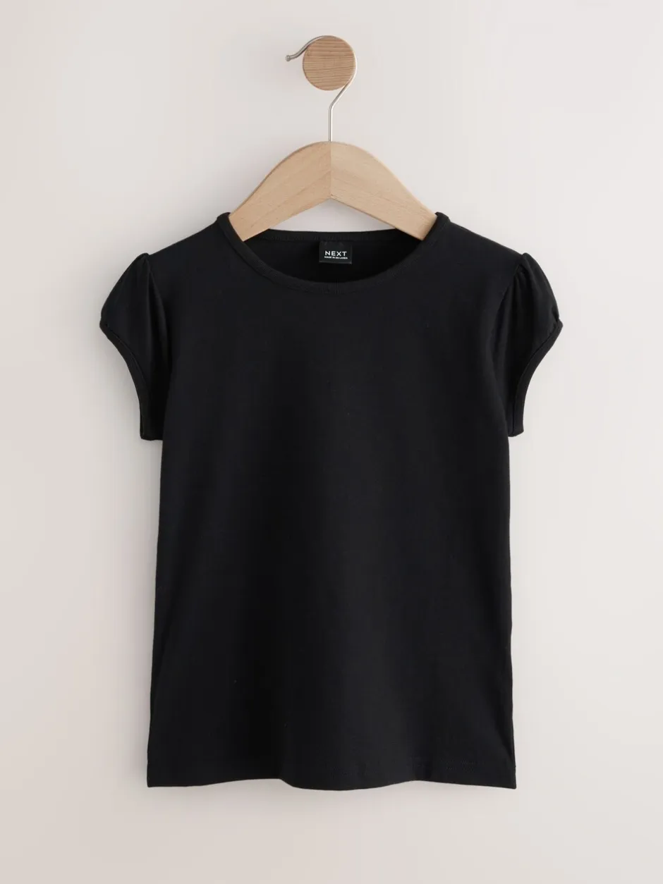 Schoolkleding|T-Shirts*Next Zwart - 2 -pack T-shirts met pofmouwen (3-16jaar)