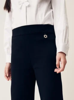 Schoolkleding*Next - 2 schoolbroeken met hoog aandeel katoen, stretchy, bootcut en elastische tailleband (3-17jr) Zwart