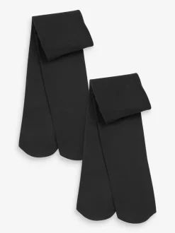 Sokken En Panty's|Next Zwart - 2 Schoolpanty's van 100 denier