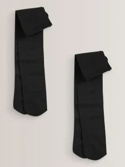 Sokken En Panty's|Schoolkleding*Next - 2 Schoolpanty's van 80 denier Zwart