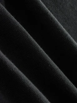 Gebreide Kleding|Poloshirts*Next - Aansluitend - Gebreid poloshirt met hoog katoengehalte en korte mouwen Zwart