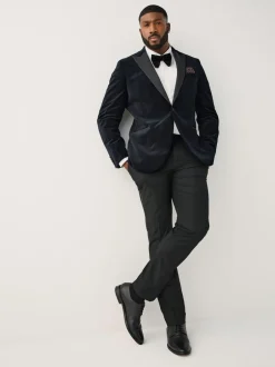 Smokings En Feestkleding|Blazers En Business-Jasjes*Next - Aansluitend - Motionflex stretchyfluwelen Blazer Zwart