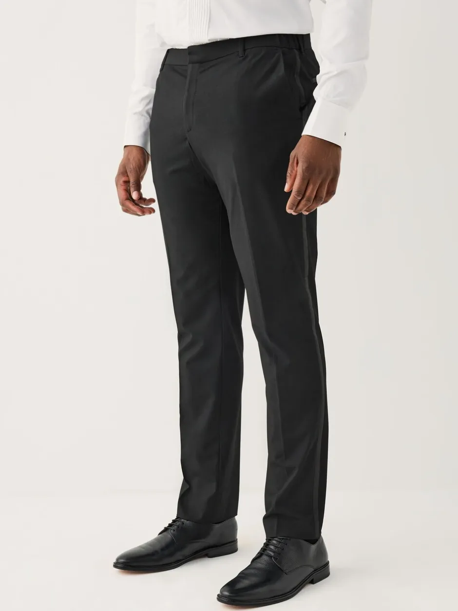 Smokings En Feestkleding*Next Zwart - Aansluitend - Motionflex Textured Tuxedo Trousers With Side Tape
