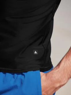 Badkleding|Next - Actief rash vest met korte mouwen Zwart