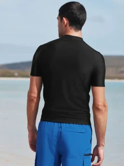 Badkleding|Next - Actief rash vest met korte mouwen Zwart