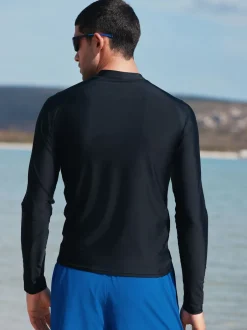 Badkleding|Next Zwart - Active - Huidvriendelijk hemdje met lange mouwen