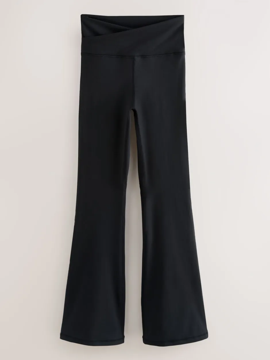 Leggings En Joggingbroeken*Next Zwart - Active Balance Wrap Front Flared Leggings