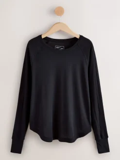 Sportkleding|Next - Active Crew Neck Long Sleeve T-Shirt Zwart