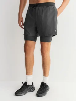 Shorts|Next Zwart - Active 2-In-1 Shorts 2 Pack