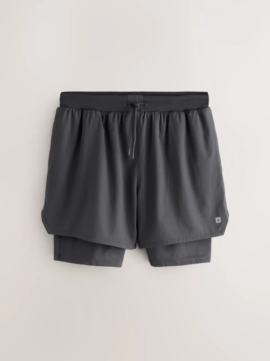 Shorts|Next Zwart - Active 2-In-1 Shorts 2 Pack