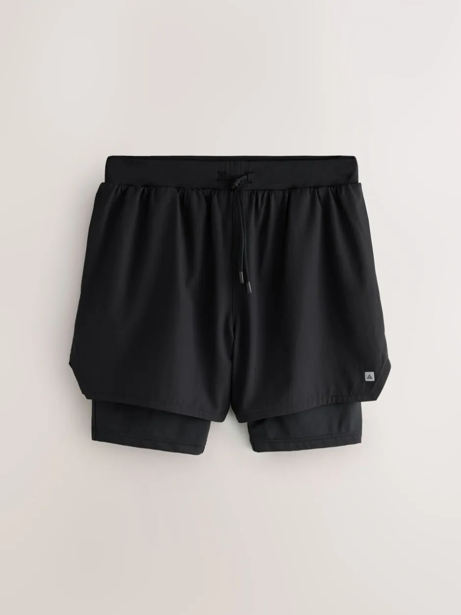 Shorts|Next Zwart - Active 2-In-1 Shorts 2 Pack