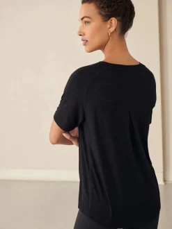 Sportkleding|Next - Active Lichtgewicht T-shirt met ronde hals en korte mouwen Zwart
