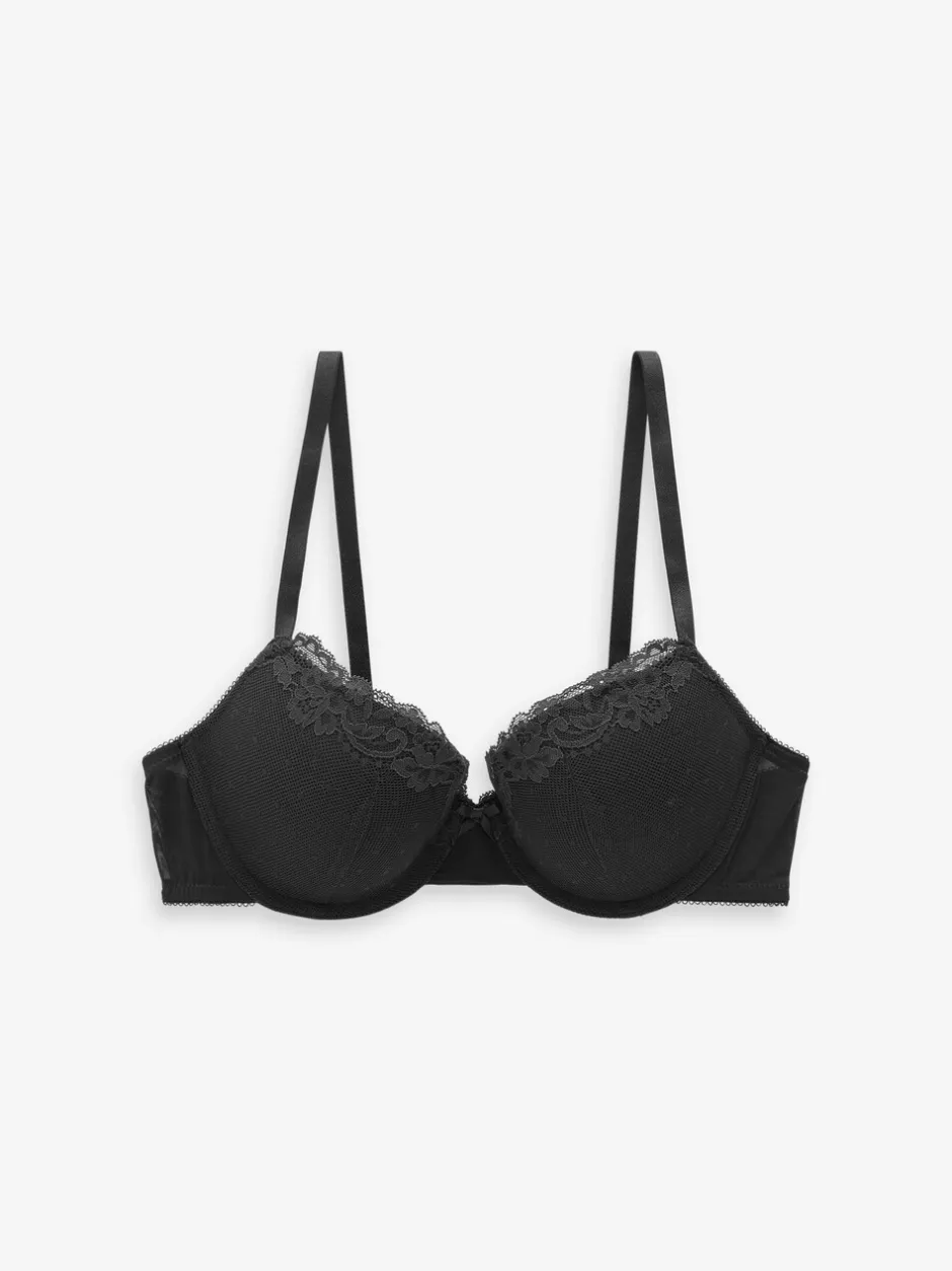 Beha's*Next Zwart - A-DD push-up gevoerde balconettebeha