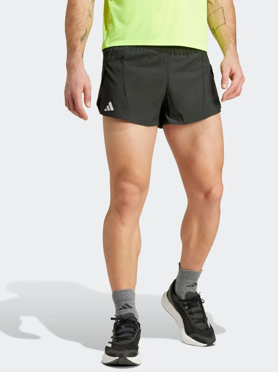 Shorts|adidas - Adizero Essentials hardloopshorts met split Zwart