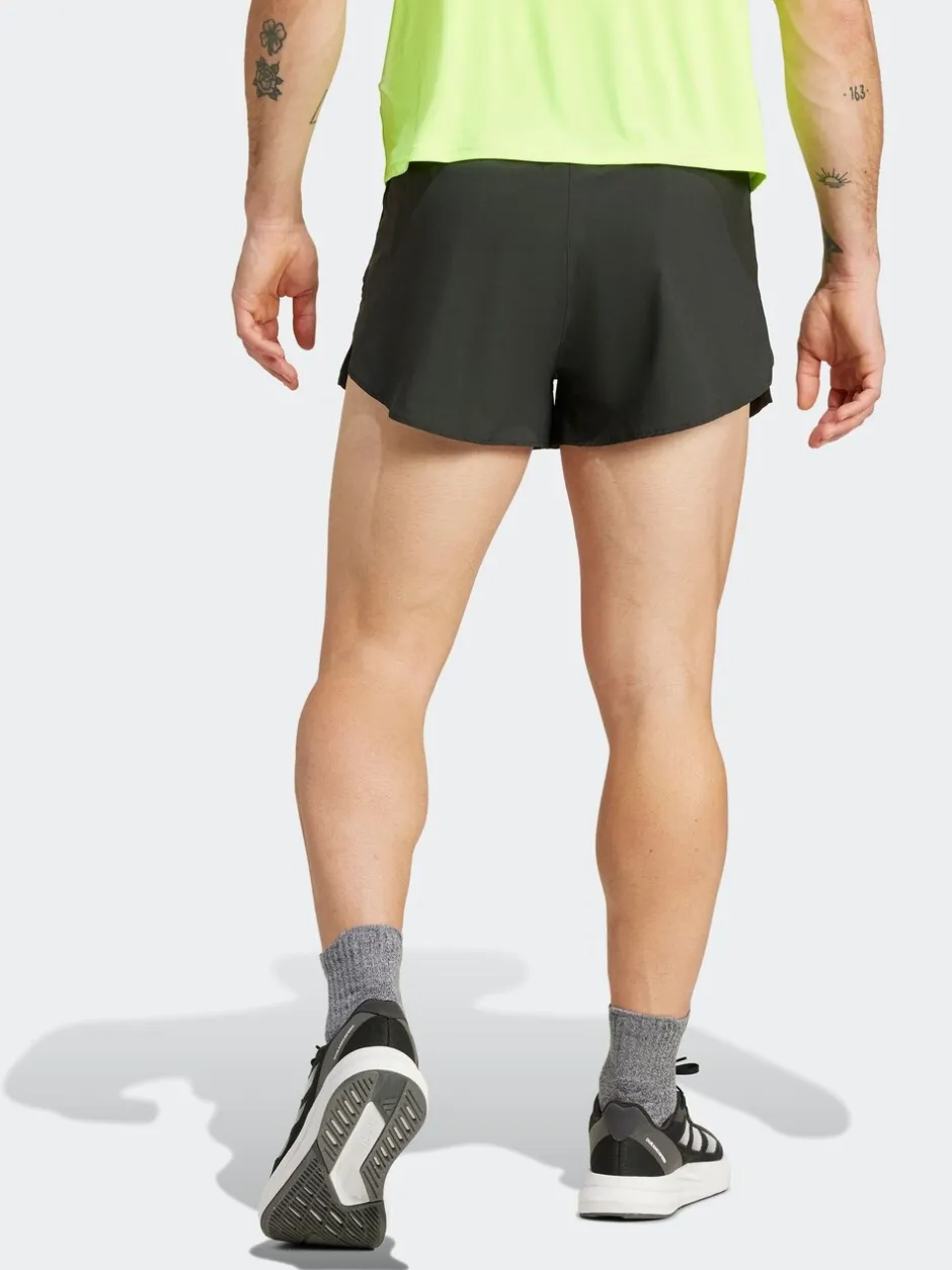 Shorts|adidas - Adizero Essentials hardloopshorts met split Zwart