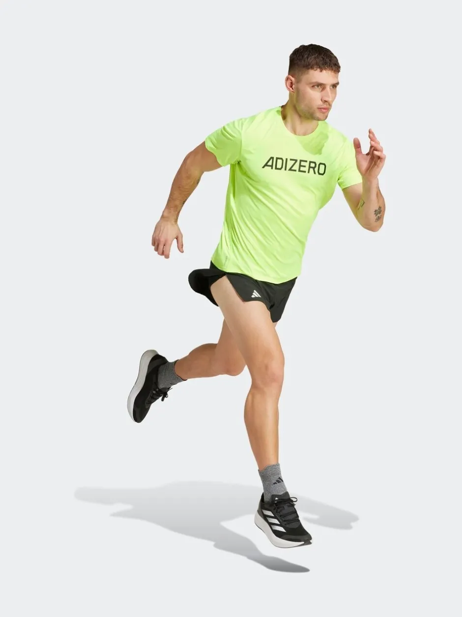 Shorts|adidas - Adizero Essentials hardloopshorts met split Zwart