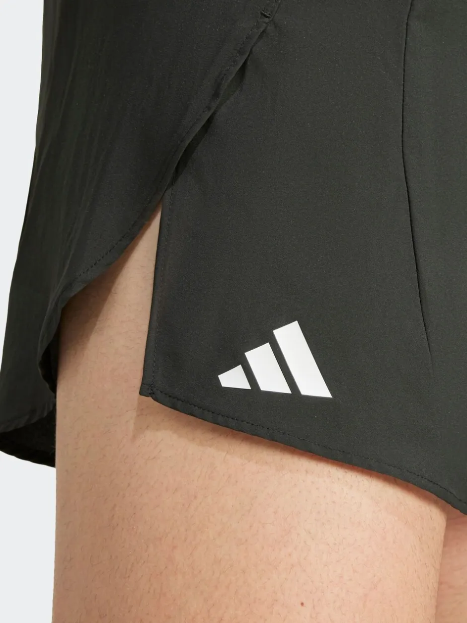 Shorts|adidas - Adizero Essentials hardloopshorts met split Zwart