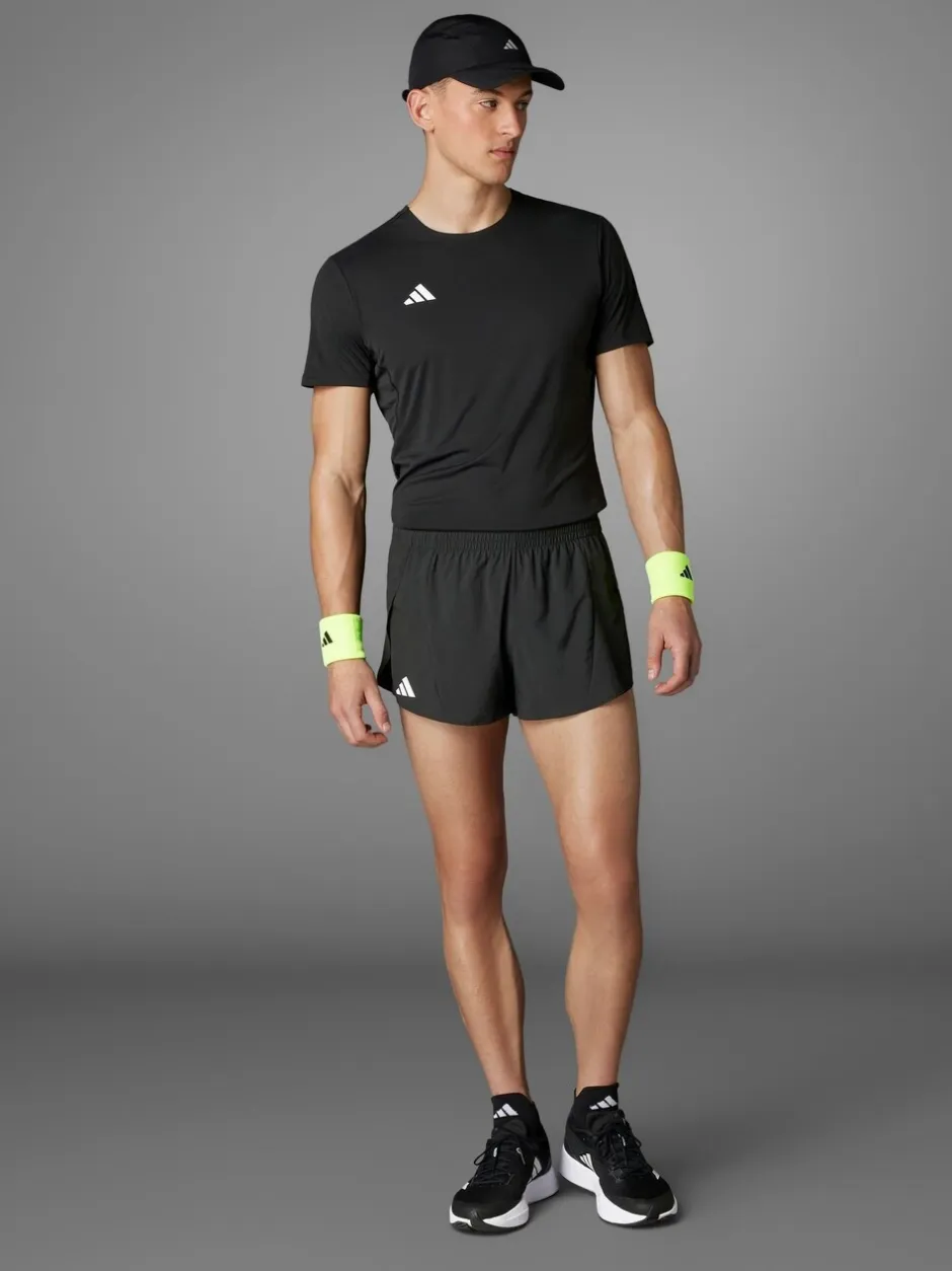 Shorts|adidas - Adizero Essentials hardloopshorts met split Zwart