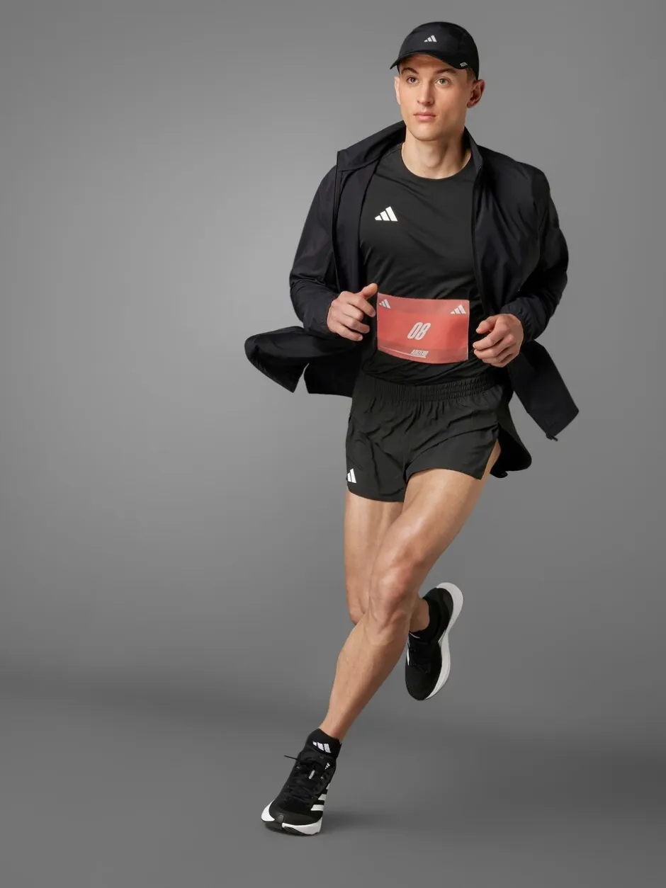 Shorts|adidas - Adizero Essentials hardloopshorts met split Zwart