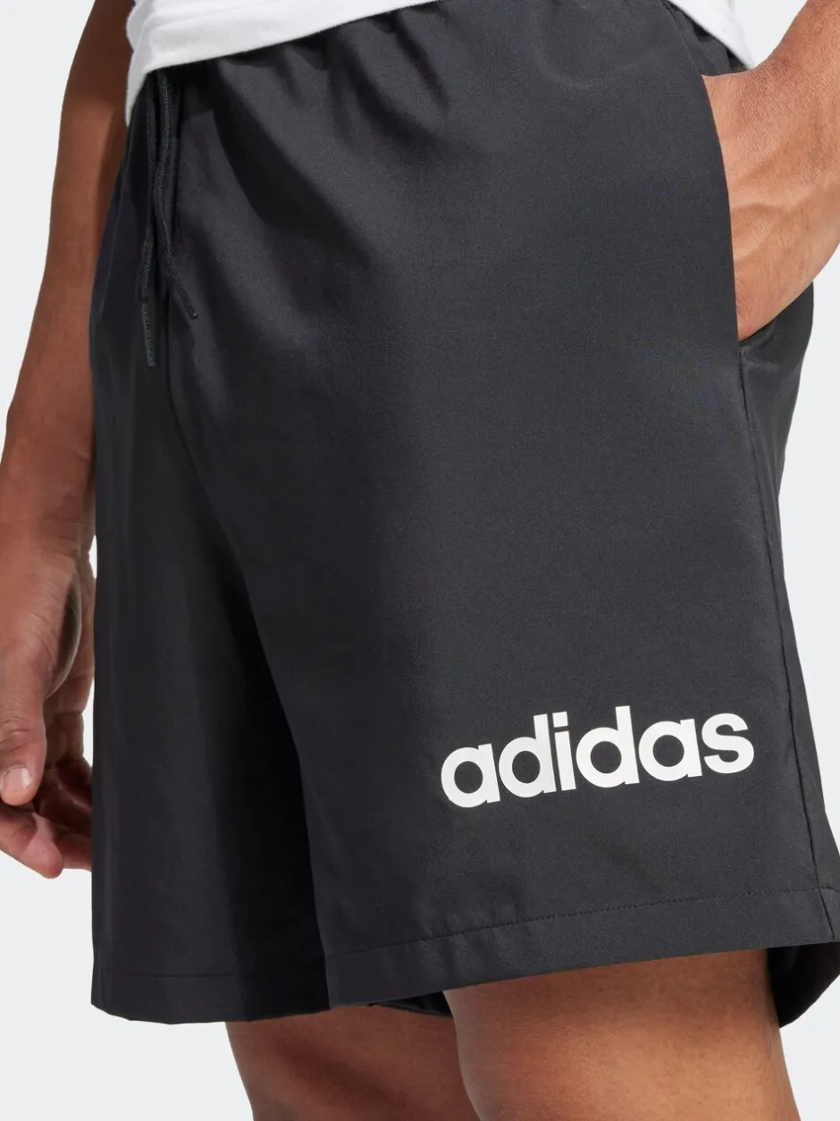 Shorts|adidas - Essentials Linear Logo Shorts Zwart