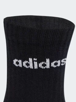 Sokken|Sokken*adidas - Linear Crew Sokken - Gevoerde Sokken 6 Paar Zwart