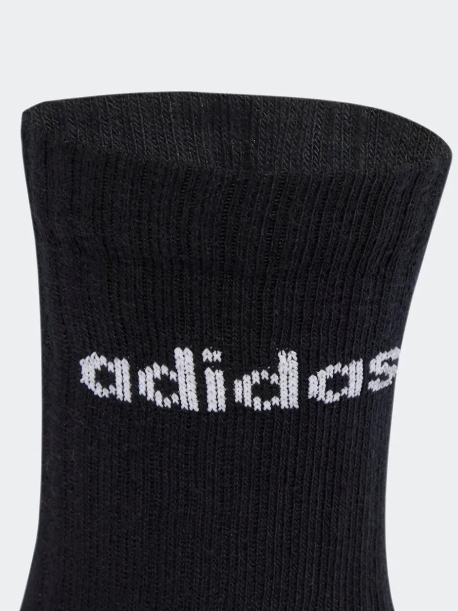 Sokken|Sokken*adidas - Linear Crew Sokken - Gevoerde Sokken 6 Paar Zwart