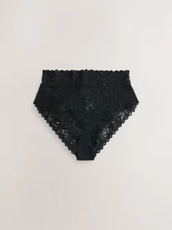 Onderbroeken|Next - All Over Lace Knickers 3 Pack Zwart