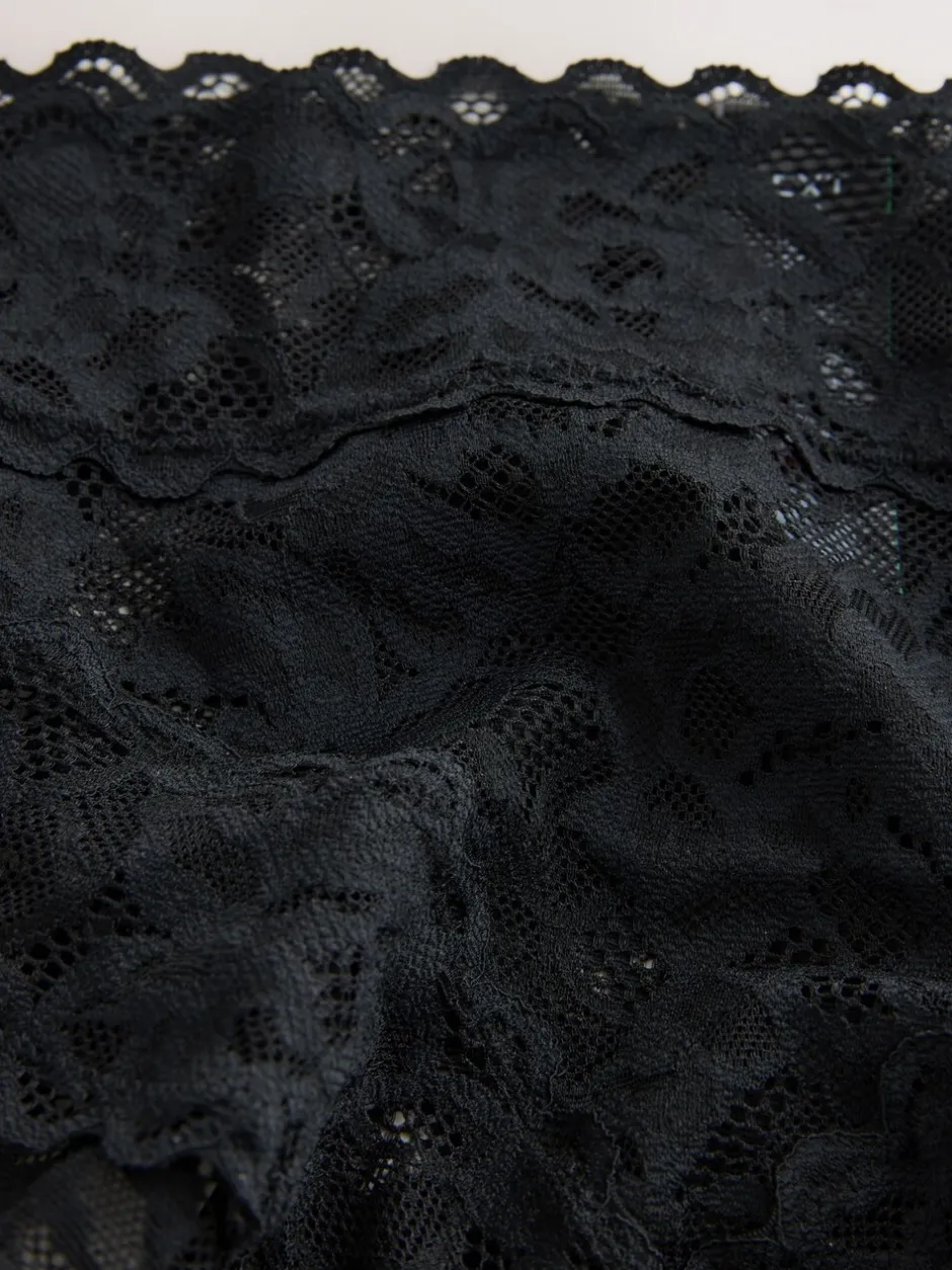 Onderbroeken|Next - All Over Lace Knickers 3 Pack Zwart