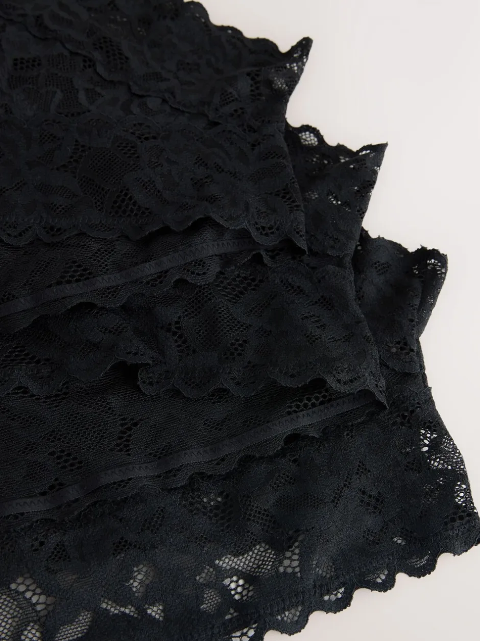 Onderbroeken|Next - All Over Lace Knickers 3 Pack Zwart