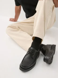 Schoenen|Formele Schoenen|Next Zwart - Apron Leather Shoes