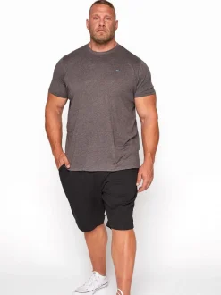 Shorts*BadRhino Big & Tall - Stretch Elasticated Waist Chinos Shorts Zwart