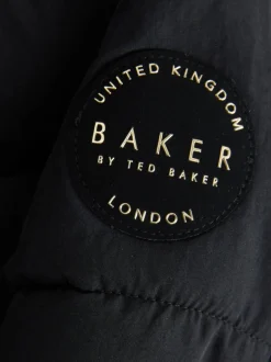Schoolkleding|Jassen En Jacks|Baker by Ted Baker - meisjes regenbestendige gewatteerde lange jas Zwart