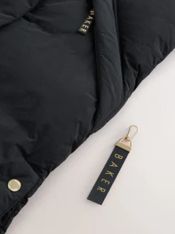 Schoolkleding|Jassen En Jacks|Baker by Ted Baker - meisjes regenbestendige gewatteerde lange jas Zwart