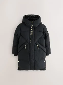 Schoolkleding|Jassen En Jacks|Baker by Ted Baker - meisjes regenbestendige gewatteerde lange jas Zwart