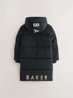 Schoolkleding|Jassen En Jacks|Baker by Ted Baker - meisjes regenbestendige gewatteerde lange jas Zwart