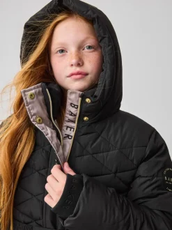 Jassen En Jacks|Schoolkleding|Baker by Ted Baker - - Regenbestendige halfzware gevoerde jas met ceintuur Zwart