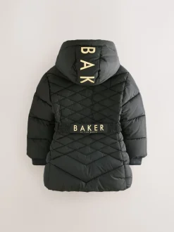 Jassen En Jacks|Schoolkleding|Baker by Ted Baker - - Regenbestendige halfzware gevoerde jas met ceintuur Zwart