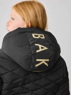 Jassen En Jacks|Schoolkleding|Baker by Ted Baker - - Regenbestendige halfzware gevoerde jas met ceintuur Zwart