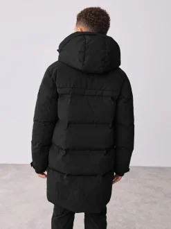 Schoolkleding|Jassen En Jacks|Baker by Ted Baker - regenbestendige gewateerde lange jas Zwart