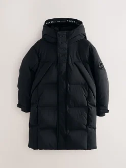Schoolkleding|Jassen En Jacks|Baker by Ted Baker - regenbestendige gewateerde lange jas Zwart