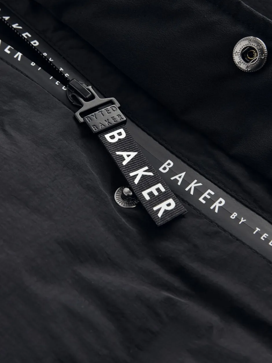 Schoolkleding|Jassen En Jacks|Baker by Ted Baker - regenbestendige gewateerde lange jas Zwart