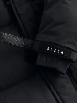 Schoolkleding|Jassen En Jacks|Baker by Ted Baker - regenbestendige gewateerde lange jas Zwart